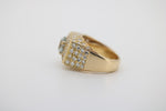Diamant Gold Ring mit blauem Stein, aus 750 Gelbgold – Ringgröße 48