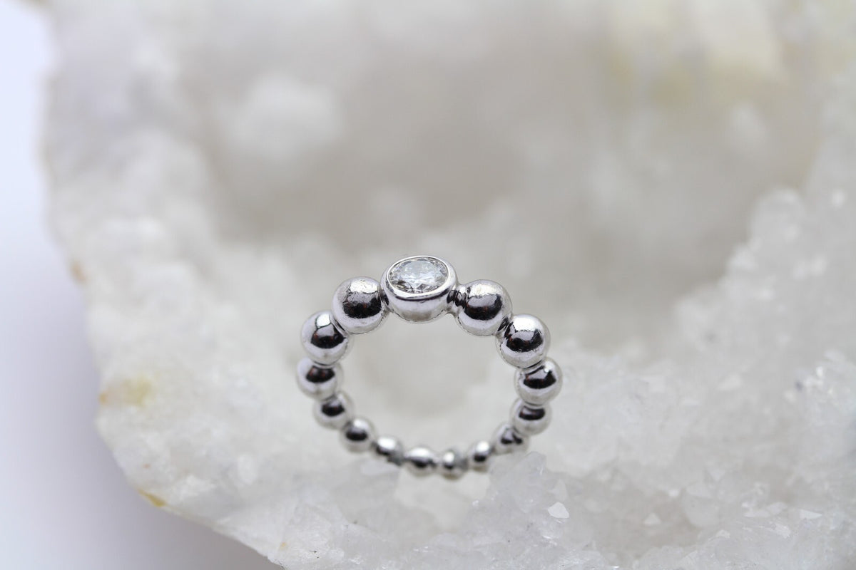 By Kim Wempe Blu Solitär Ring 18k Weißgold 1 Brillant 0,50ct. Gr. 49 ca. 9,7g