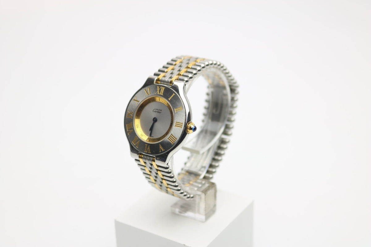 Cartier 21 must de Cartier Quartz Ambanduhr Damen - Stahl/Gold - Ref. 1330