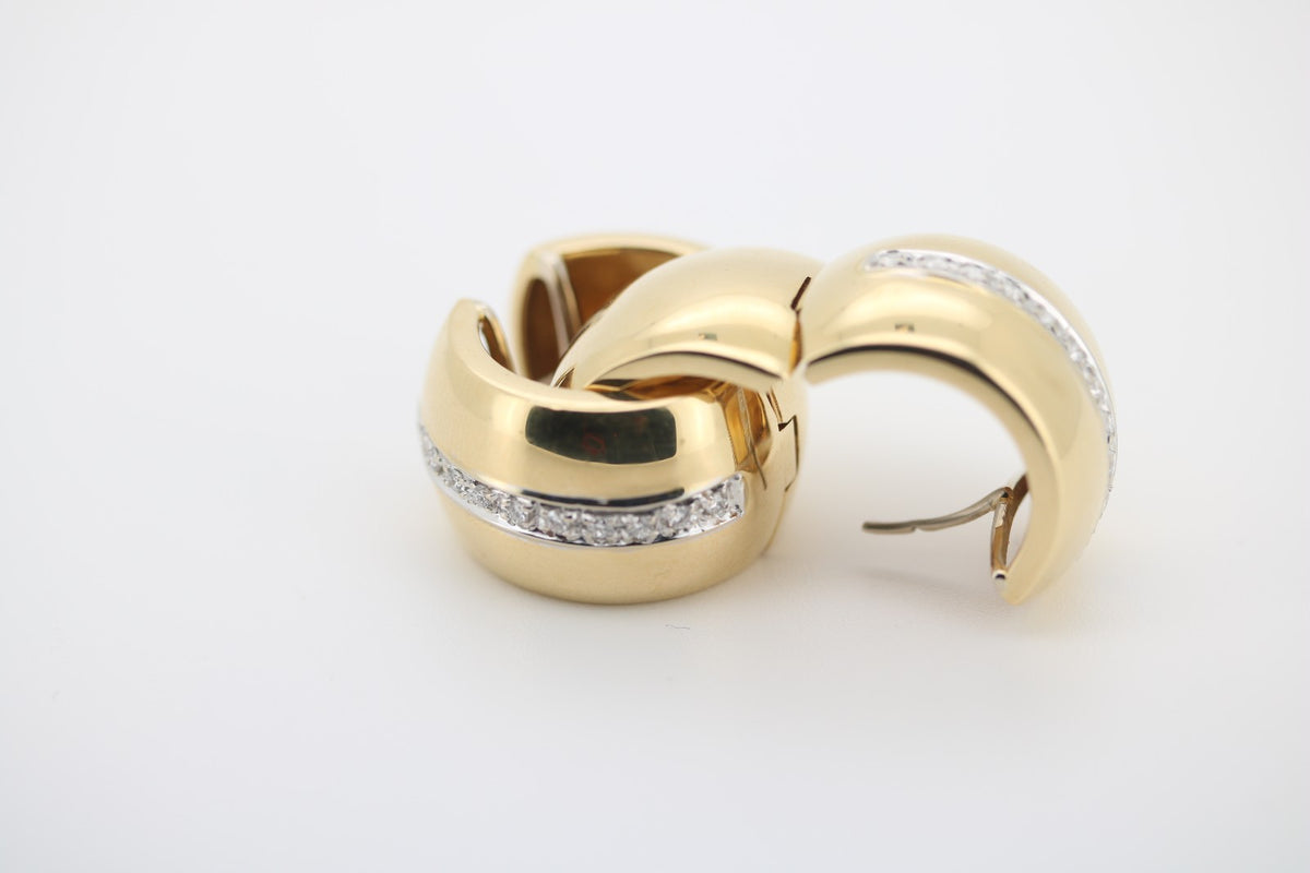 Wempe Gold Diamant Ohrstecker mit jeweils 11 Diamanten - 750 Gelbgold ca. 14,5g