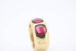 Pomellato Bisanzio Ring mit 4 Rosa Turmalinen, aus 750 Gelbgold – Ringgröße 55