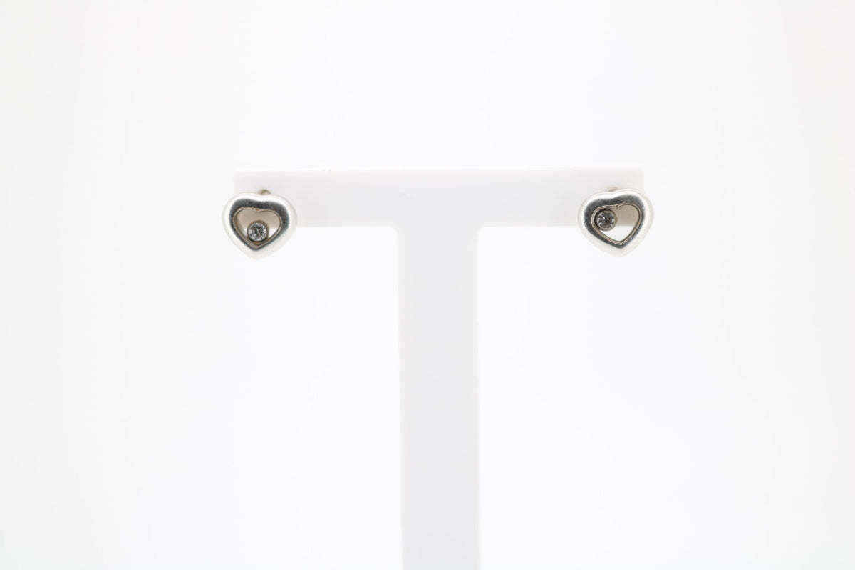 Chopard Diamant Ohrstecker mit jeweils 1 Diamant - 750 Weißgold ca. 5,2g - 9x8mm