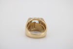 Diamant Gold Ring mit blauem Stein, aus 750 Gelbgold – Ringgröße 48