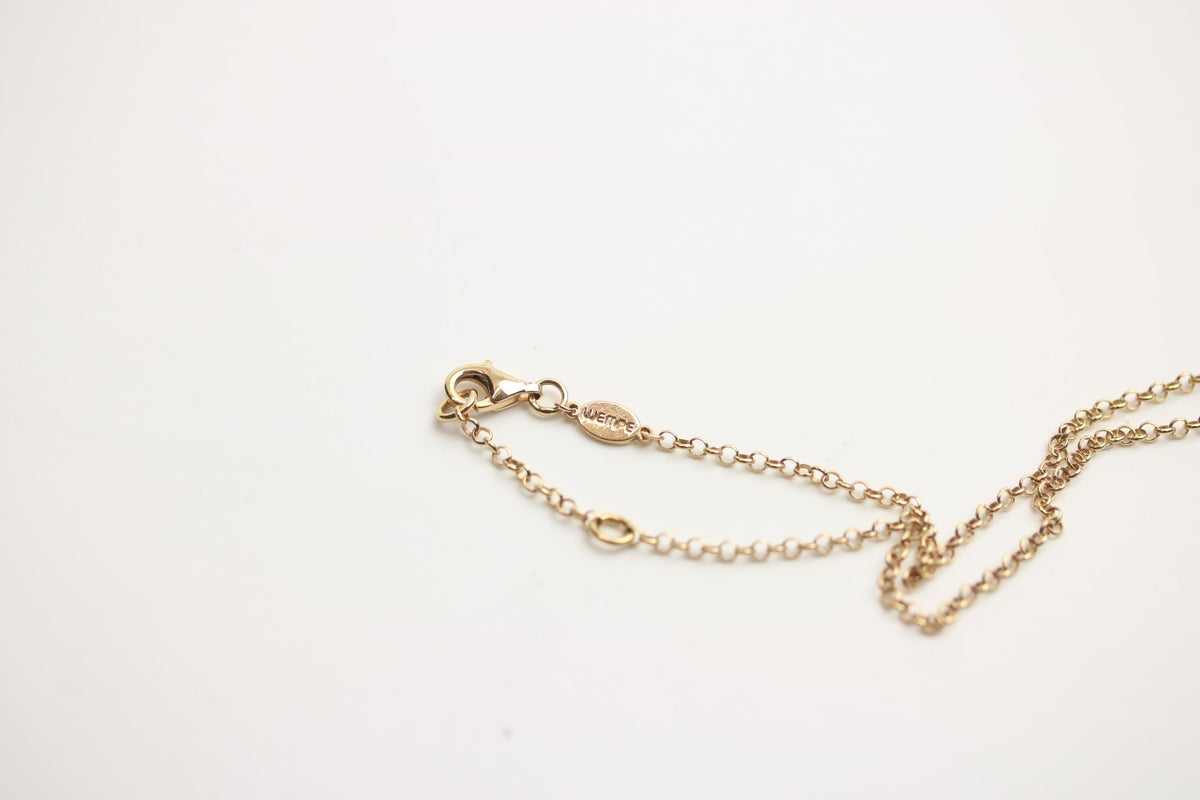 Wempe Halskette 750 Gelbgold mit Lila Stein und 13x Diamant Anhänger - ca. 44 cm