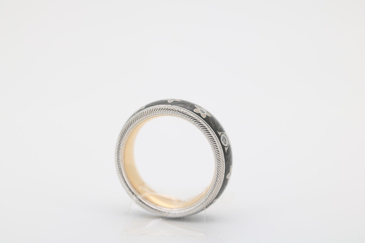 Wellendorff Blütenengel11 Diamanten, aus 750 Weiß/Gelbgold – Ringgröße 52