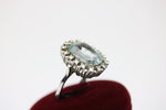 Ring Aquamarin 9,5 ct und 16 kl. Brillanten 585 Weißgold – Ringgröße 55