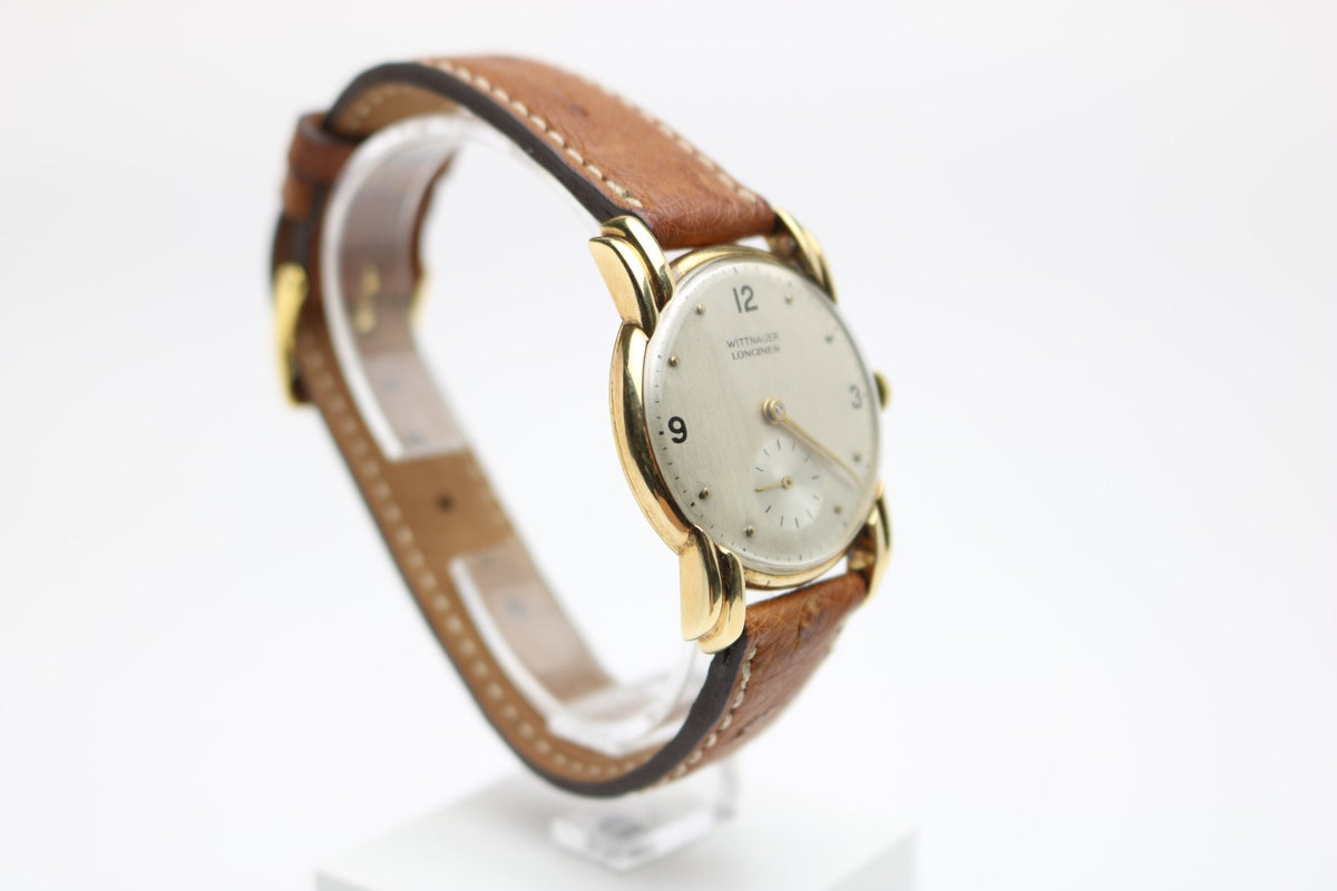 Wittnauer Longines Handaufzug Vintage Armbanduhr 750 er Gold