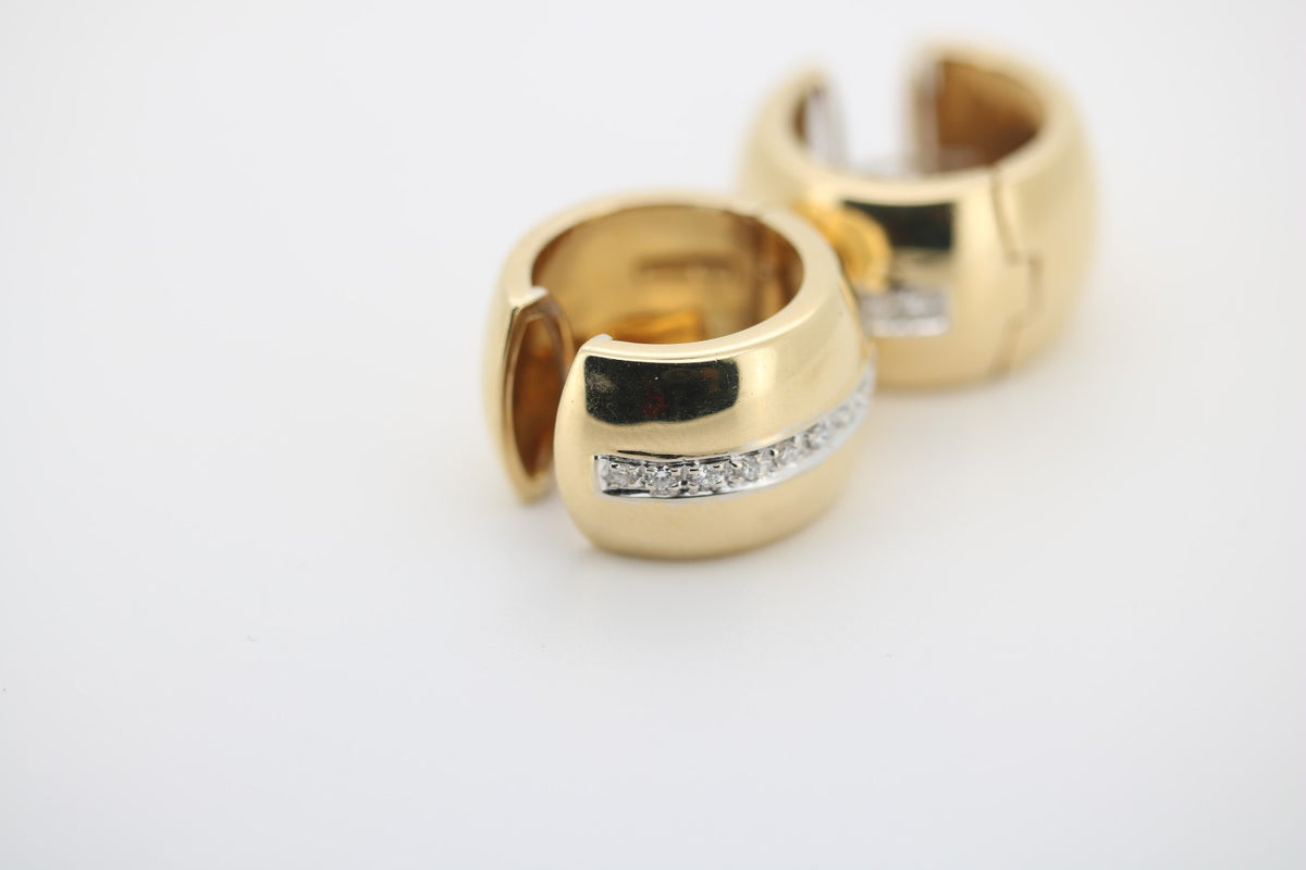Wempe Gold Diamant Ohrstecker mit jeweils 11 Diamanten - 750 Gelbgold ca. 14,5g
