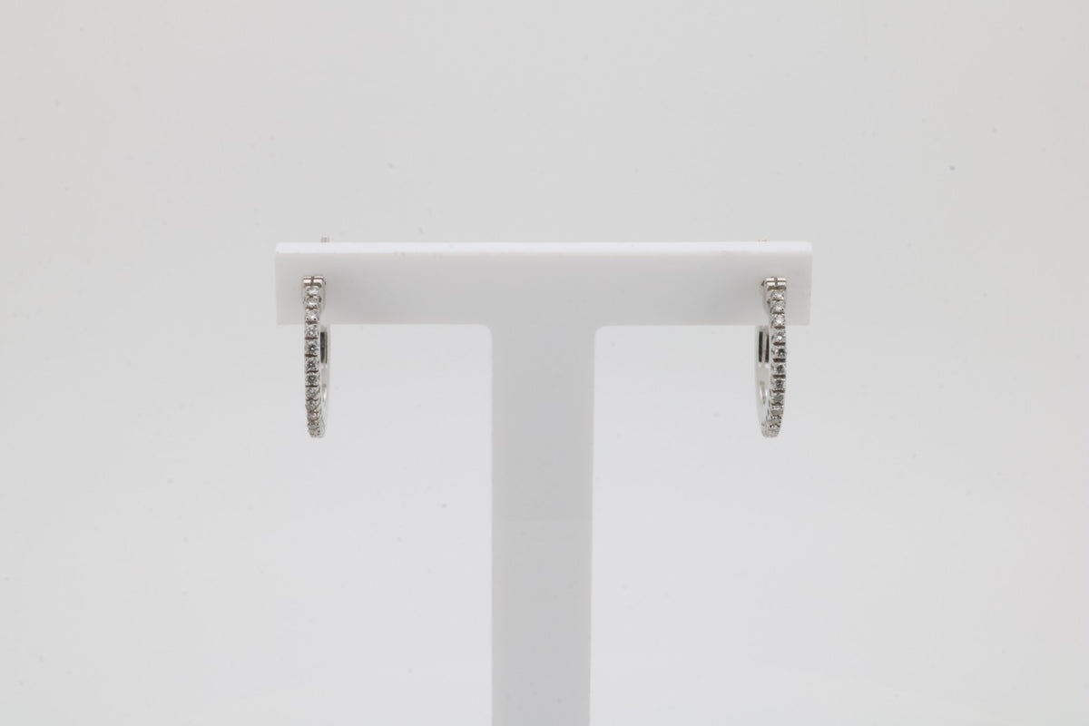 Paar 18 kt Gold WEMPE Brillant-Creolen, WG 750