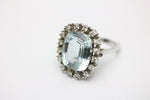 Ring Aquamarin 9,5 ct und 16 kl. Brillanten 585 Weißgold – Ringgröße 55
