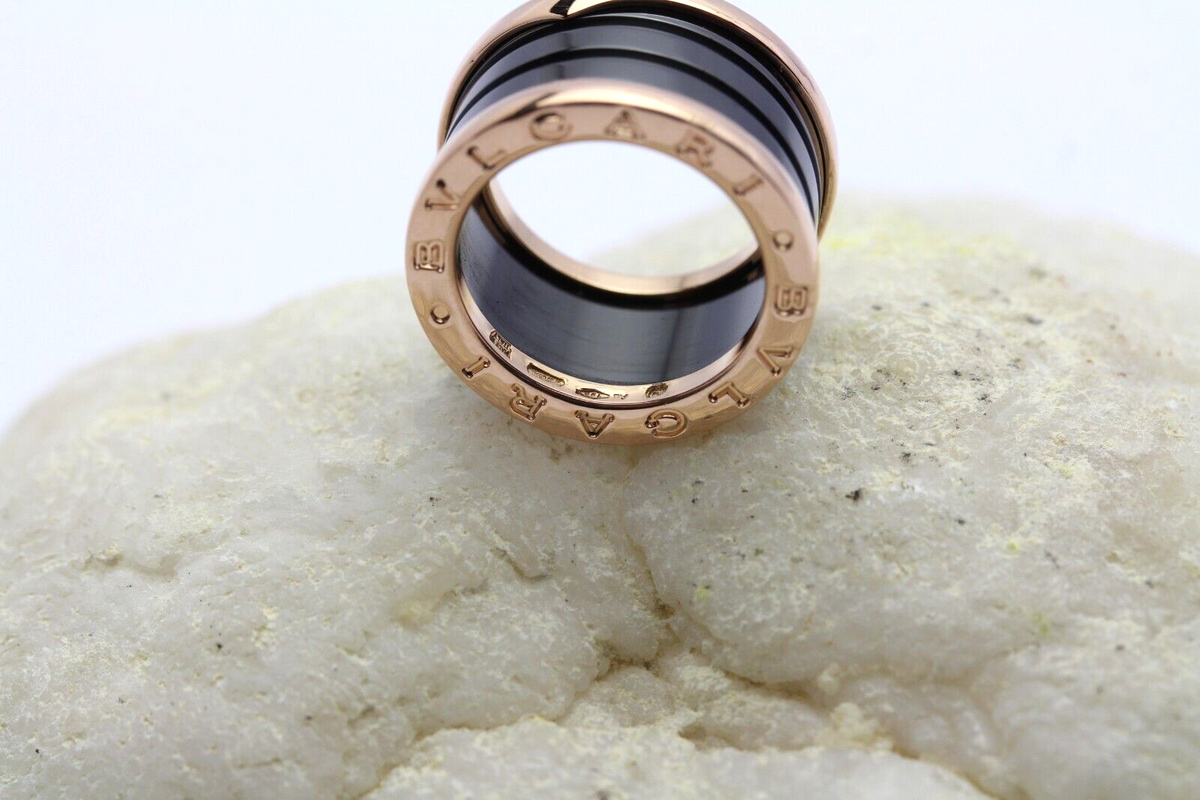 Bvlgari B. Zero 1 4 Band Ring 18k Gelbgold & Keramik Gr. 49 ca. 9,6g