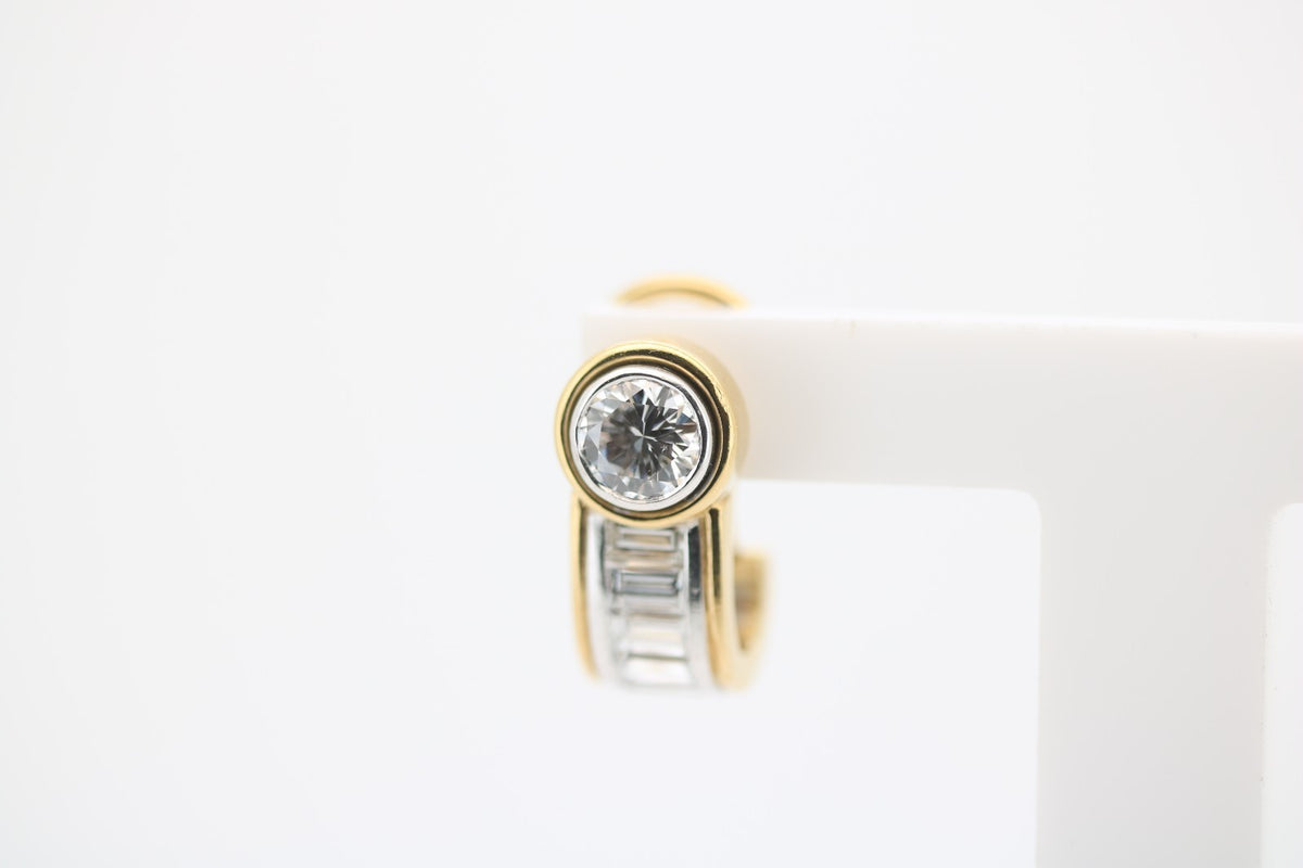 Diamant Ohrstecker mit jeweils 6 Diamanten - 750 Weiß-/Gelbgold ca. 8,7g