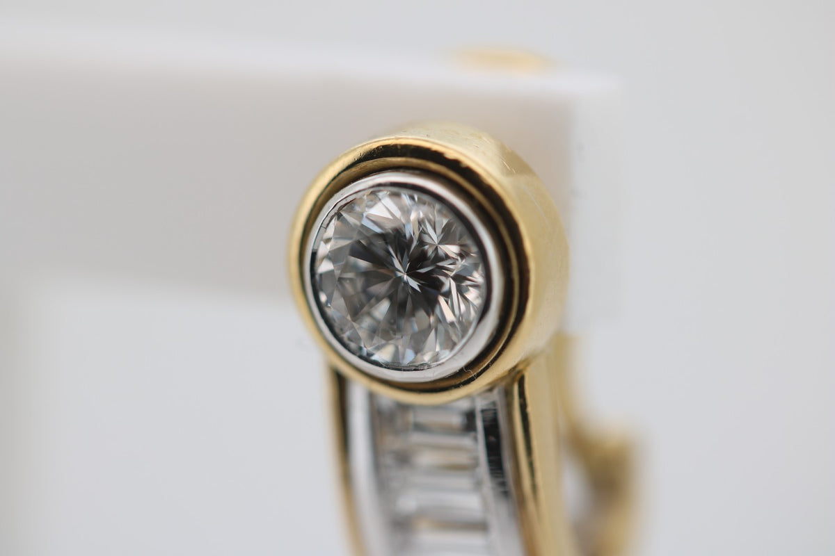 Diamant Ohrstecker mit jeweils 6 Diamanten - 750 Weiß-/Gelbgold ca. 8,7g