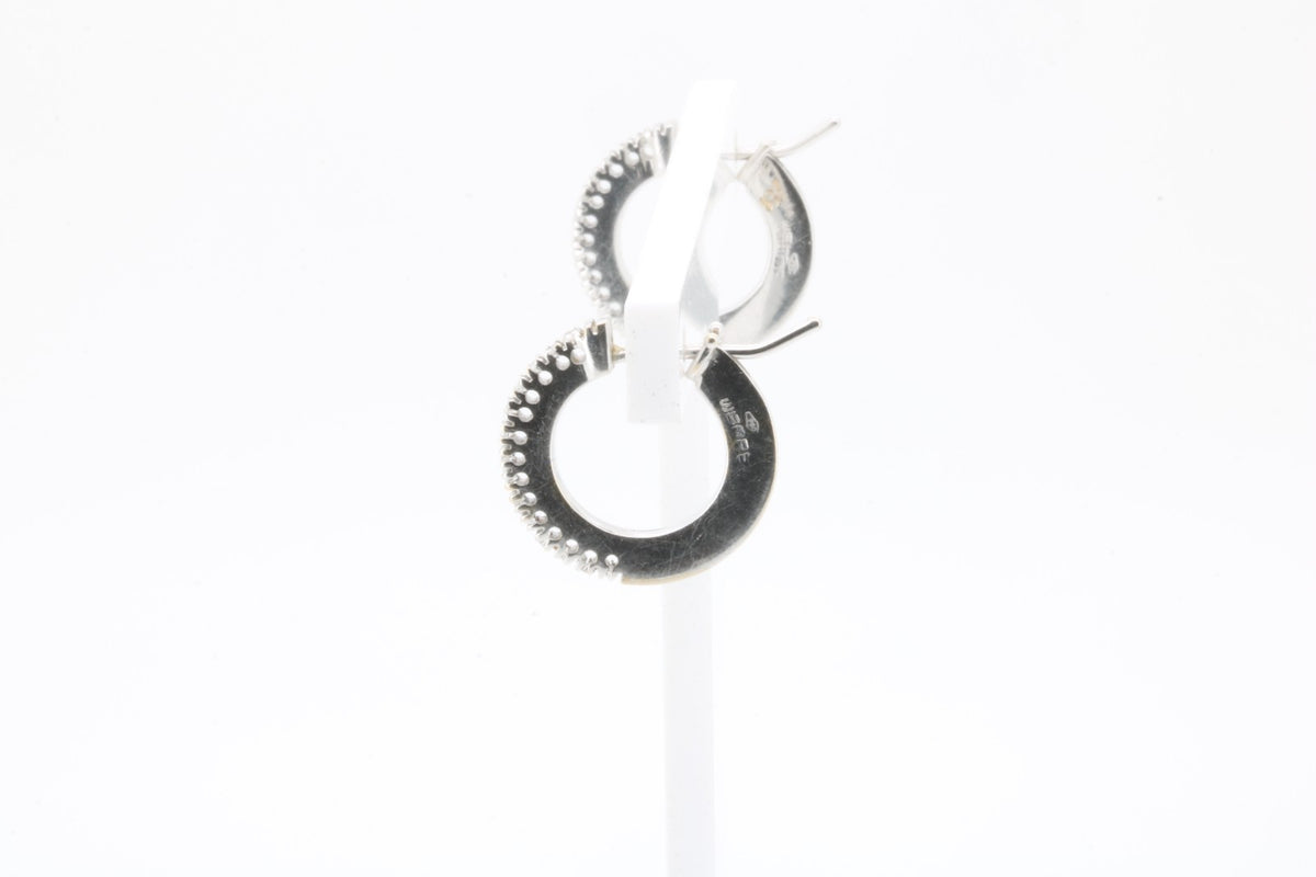 Paar 18 kt Gold WEMPE Brillant-Creolen, WG 750