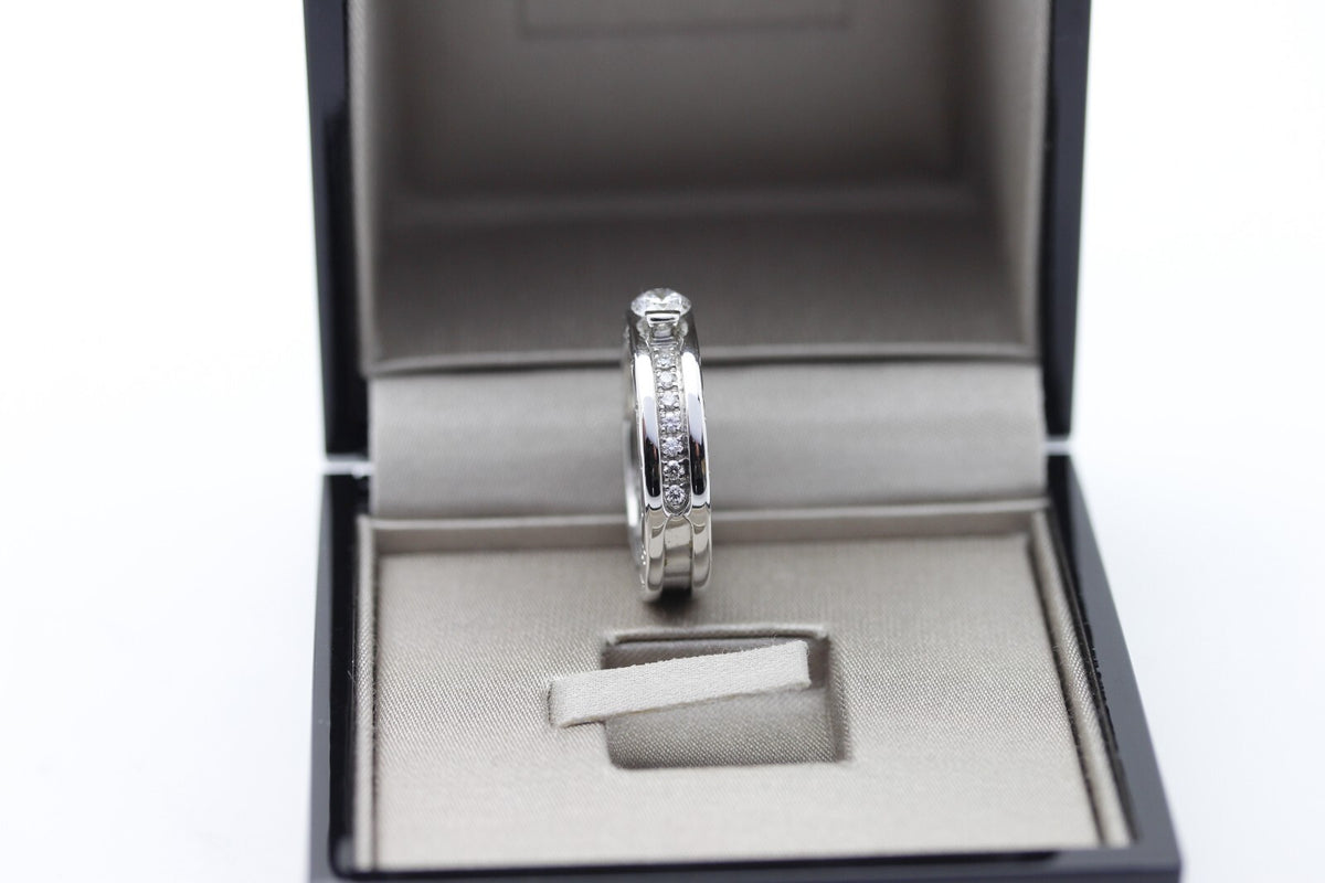 Bulgari B Zero1 Solitär Ring 18k Weißgold 15 Brillanten Verlobungsring