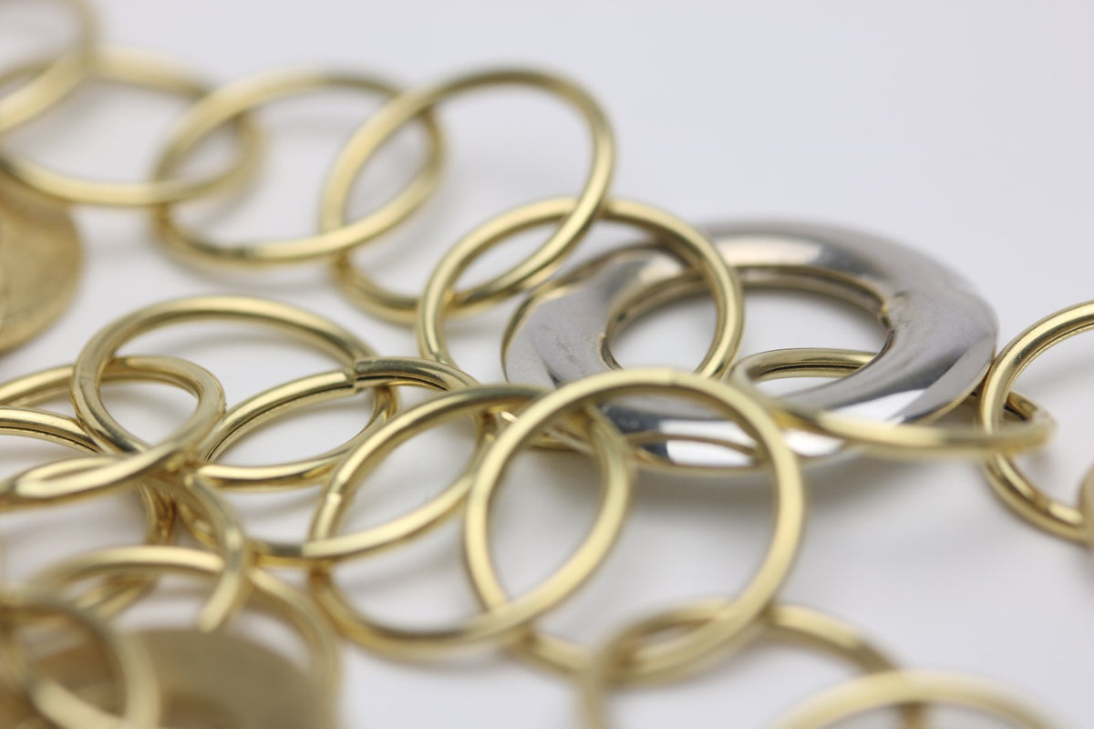 Ring Halskette aus Weiß- und Gelbgold- 585 Weiß / Gelbgold - ca. 45 cm