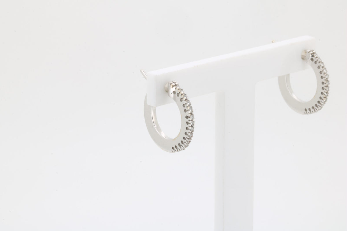 Paar 18 kt Gold WEMPE Brillant-Creolen, WG 750