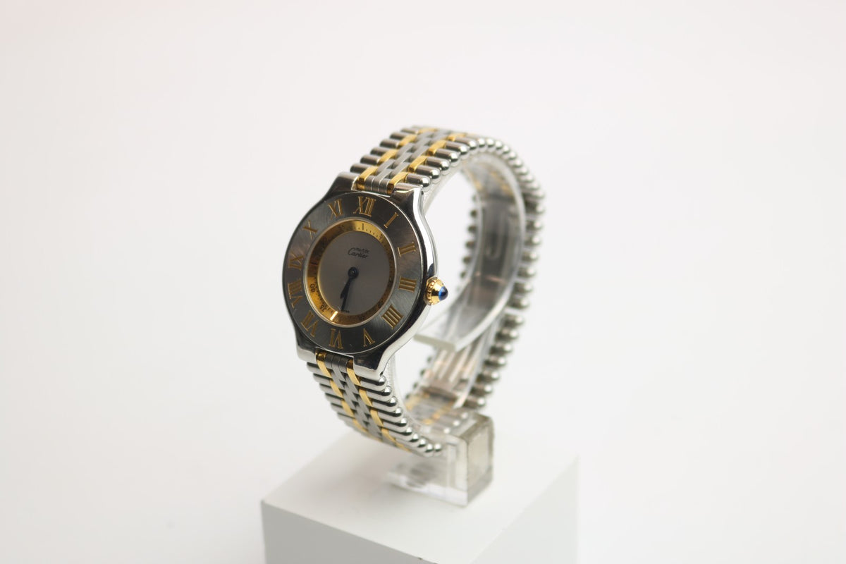 Cartier 21 must de Cartier Quartz Ambanduhr Damen - Stahl/Gold - Ref. 1330