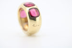 Pomellato Bisanzio Ring mit 4 Rosa Turmalinen, aus 750 Gelbgold – Ringgröße 55