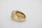 Diamant Gold Ring mit blauem Stein, aus 750 Gelbgold – Ringgröße 48