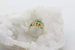 Vintage Ring 18 Gelbgold 1 Smaragd 10 Brillanten ca. 2,2ct. Gr. 55 ca. 12,33g