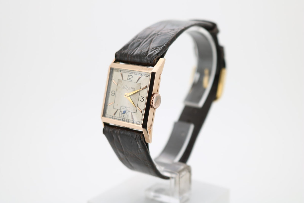 Vintage Le Coultre 14k Gelbgold Handaufzug Armbanduhr Herren