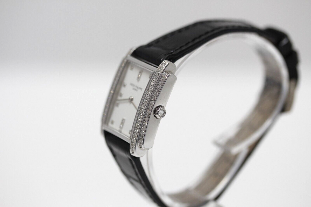 Patek Philippe Gondolo Lady 18k Weißgold 4825/100 Quarz 74 Diamonds ca. 0,57ct.