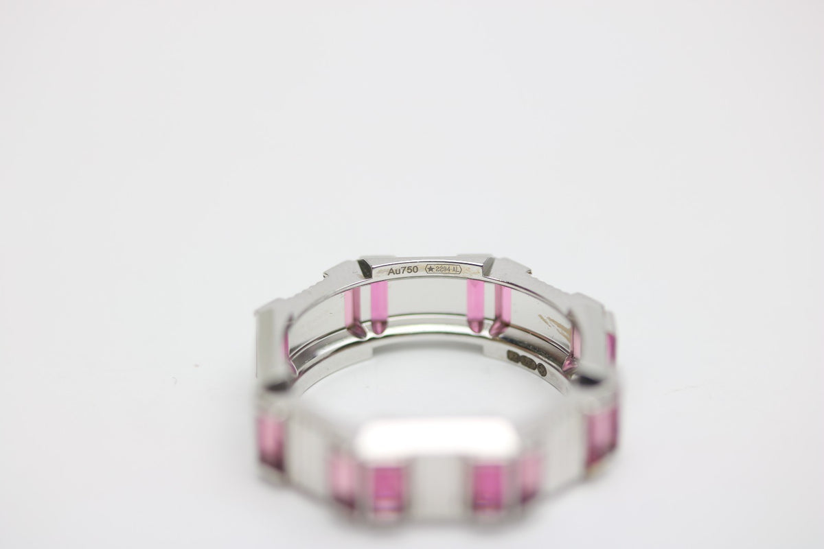 Gucci Ring aus 750 Weißgold mit Rubelite – Ringgröße 51