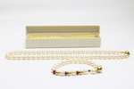 2-Teiliges SET, Perlen u. GOLD 750er - Halskette und Armband Schoettel