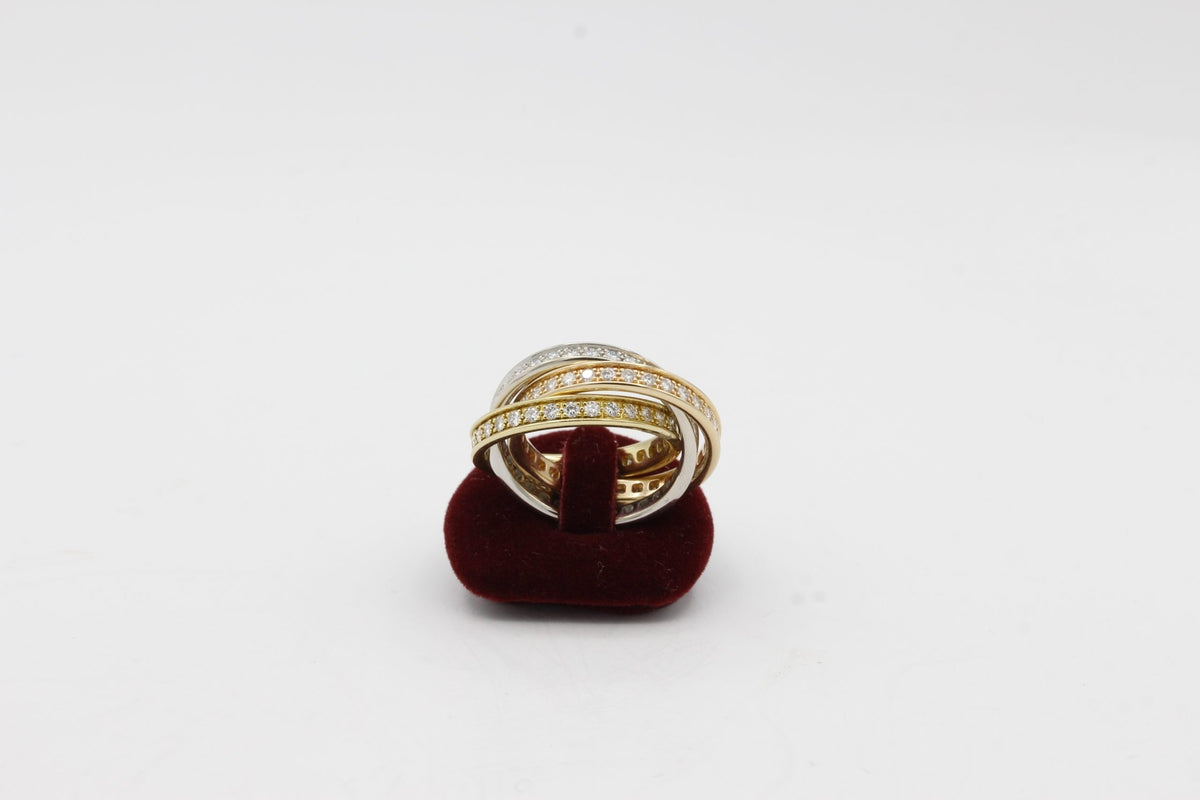 Cartier Trinity Brillant Memory-Ring 18k Gold Gr. 53 ca. 9,1g