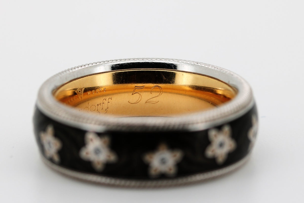 Wellendorff Blütenengel11 Diamanten, aus 750 Weiß/Gelbgold – Ringgröße 52