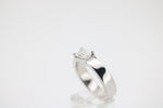 Diamant Gold Ring, Diamantbaguetteaus 585 Weißgold – Ringgröße 54
