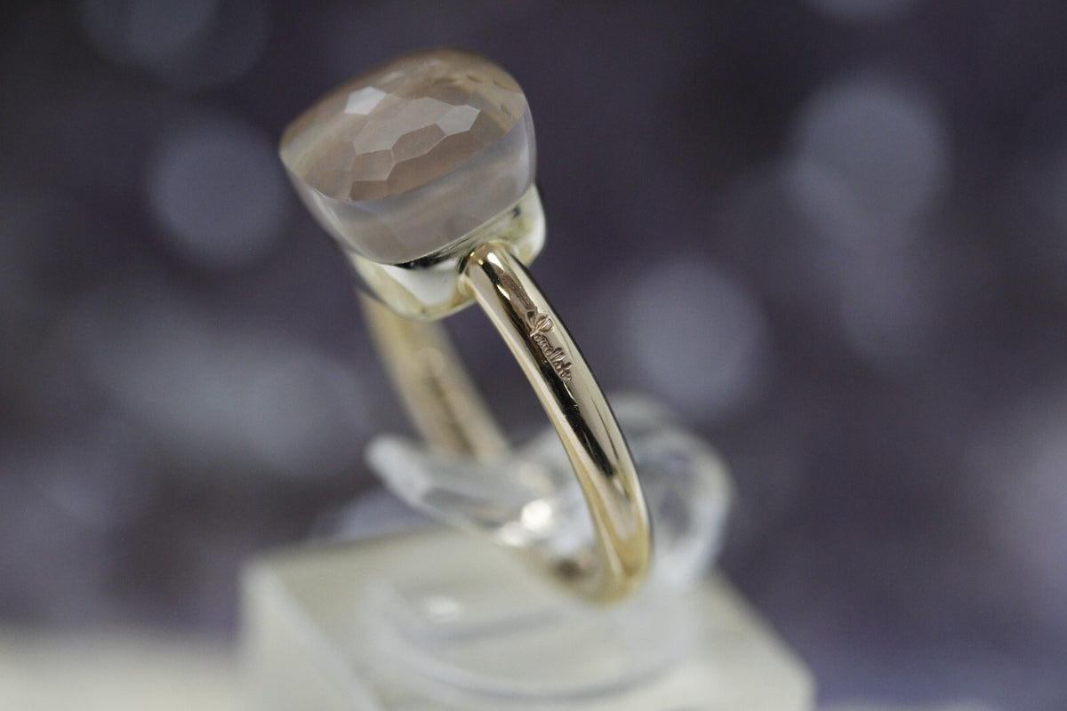Pomellato Damen Ring 18k Gelbgold mit Rosenquarz Gr. 53 ca. 7,75g