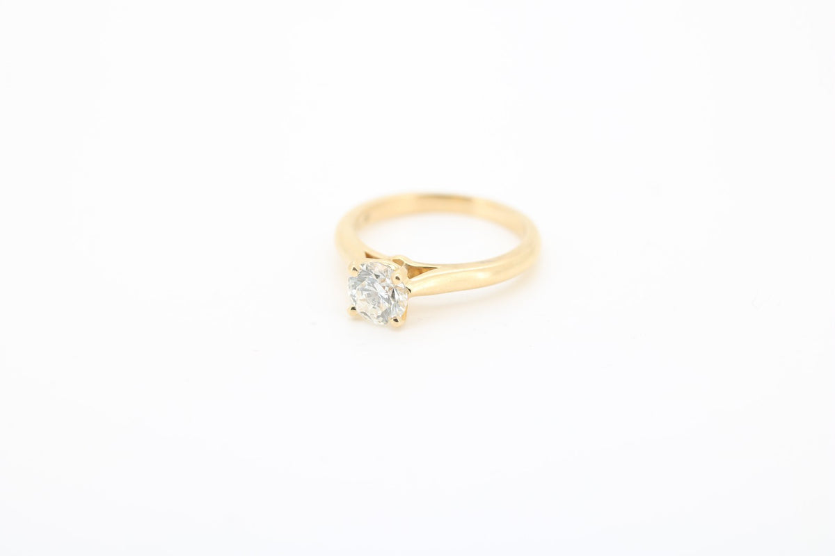 Cartier Diamant Solitär Ring - 750 Gold - Rg. ∅ 49 - + Box und Papieren0,80ct