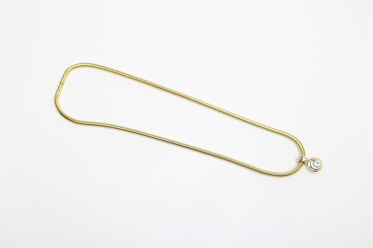 WEMPE Solitär-Brillant ca. 0,50ct - 750 Gelbgold mit Diamantanhänger - ca. 44 cm