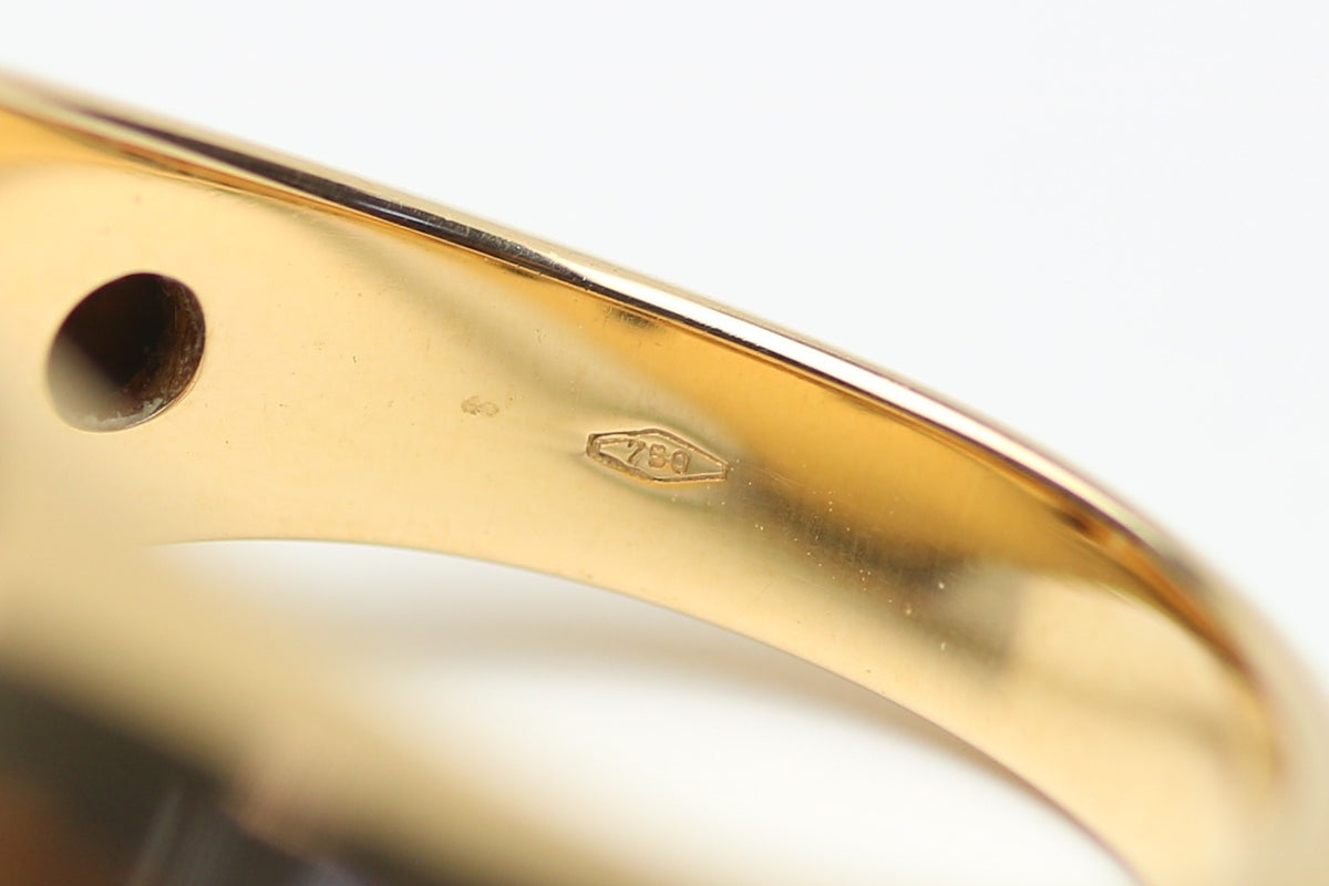 Capolavoro Rauchquarz Ring für Damen aus 750 Gelbgold – Ringgröße 56