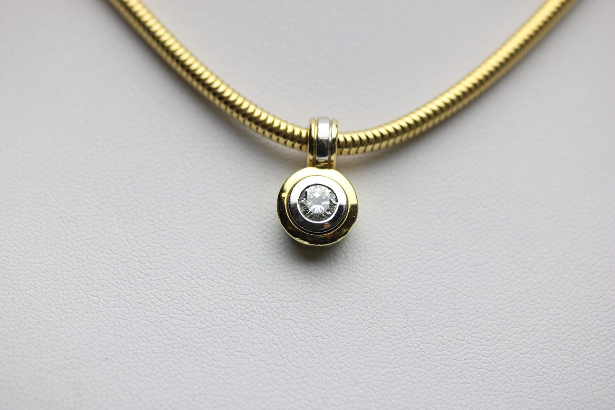 WEMPE Solitär-Brillant ca. 0,50ct - 750 Gelbgold mit Diamantanhänger - ca. 44 cm