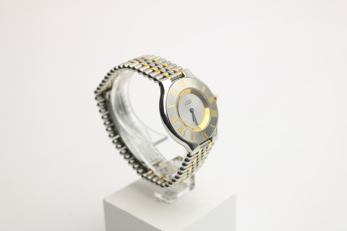 Cartier 21 must de Cartier Quartz Ambanduhr Damen - Stahl/Gold - Ref. 1330
