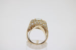 Diamant Gold Ring mit blauem Stein, aus 750 Gelbgold – Ringgröße 48