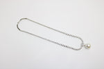 Diamant Halskette Collier 750 Weißgold, 120 Diamanten, Perlanhänger - ca. 46 cm