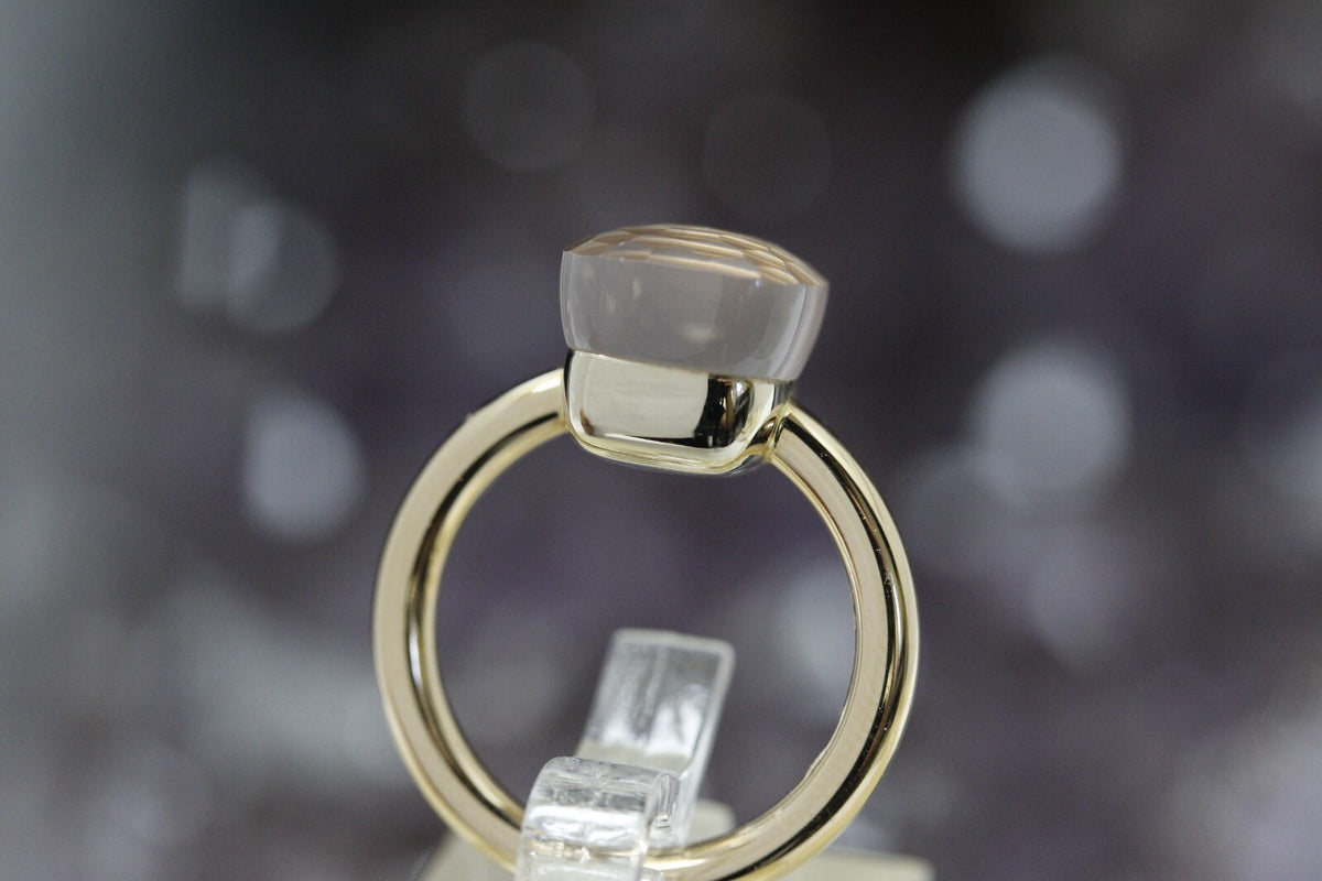 Pomellato Damen Ring 18k Gelbgold mit Rosenquarz Gr. 53 ca. 7,75g