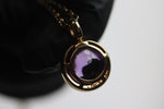 Wempe Halskette 750 Gelbgold mit Lila Stein und 13x Diamant Anhänger - ca. 44 cm