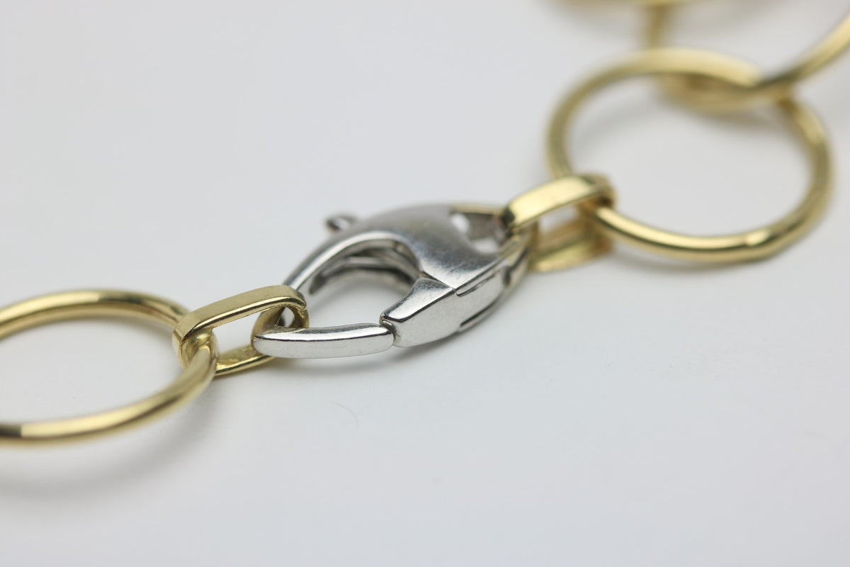 Ring Halskette aus Weiß- und Gelbgold- 585 Weiß / Gelbgold - ca. 45 cm