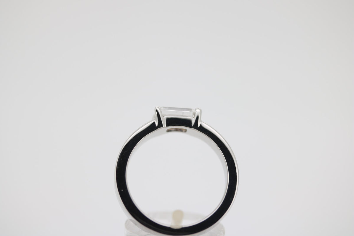 Diamant Gold Ring, Diamantbaguetteaus 585 Weißgold – Ringgröße 54