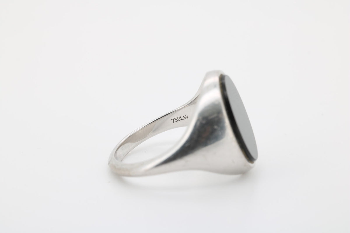 Leo Wittwer Onyx Ring, aus 750 Weißgold – Ringgröße 61