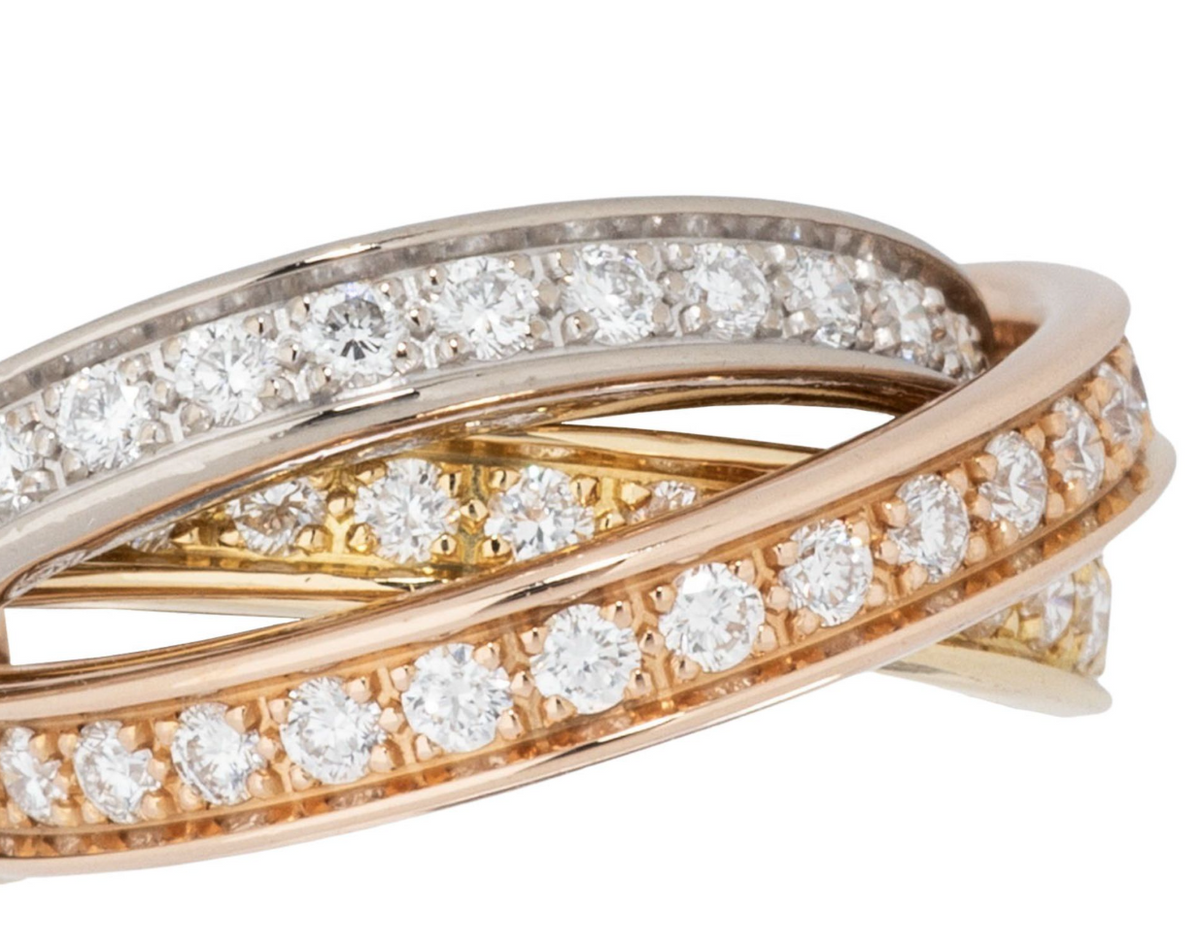 Cartier Trinity Brillant Memory-Ring 18k Gold Gr. 48 ca. 8,5g