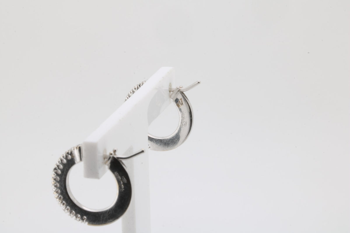 Paar 18 kt Gold WEMPE Brillant-Creolen, WG 750