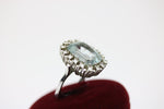 Ring Aquamarin 9,5 ct und 16 kl. Brillanten 585 Weißgold – Ringgröße 55