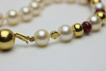 2-Teiliges SET, Perlen u. GOLD 750er - Halskette und Armband Schoettel