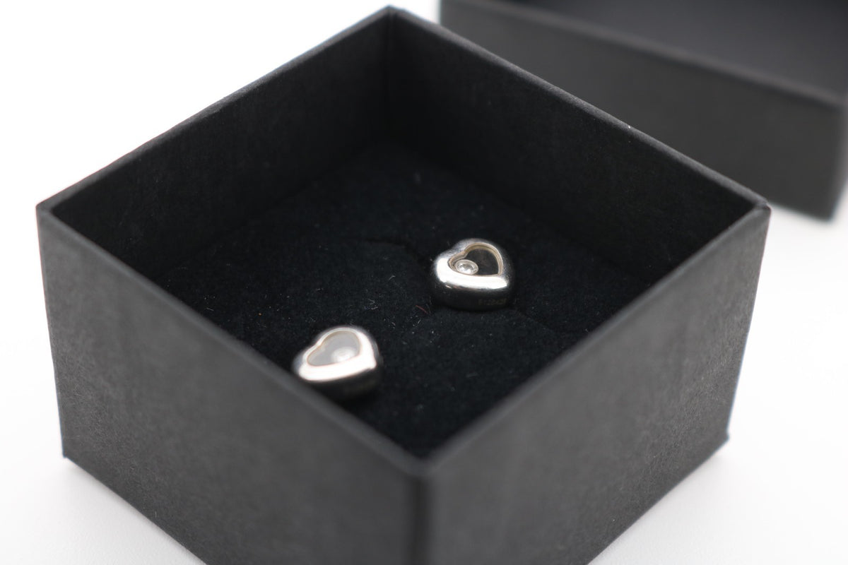 Chopard Diamant Ohrstecker mit jeweils 1 Diamant - 750 Weißgold ca. 5,2g - 9x8mm